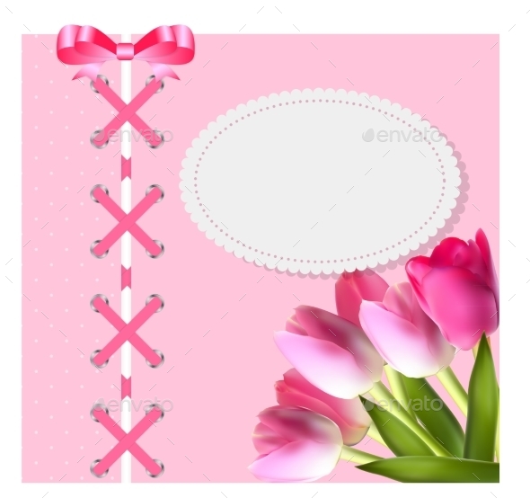 GraphicRiver Vintage Frame with Bow Ribbon and Tulip Flowers 10932648 GraphicRiver Vintage Frame with Bow Ribbon and Tulip Flowers 10932648