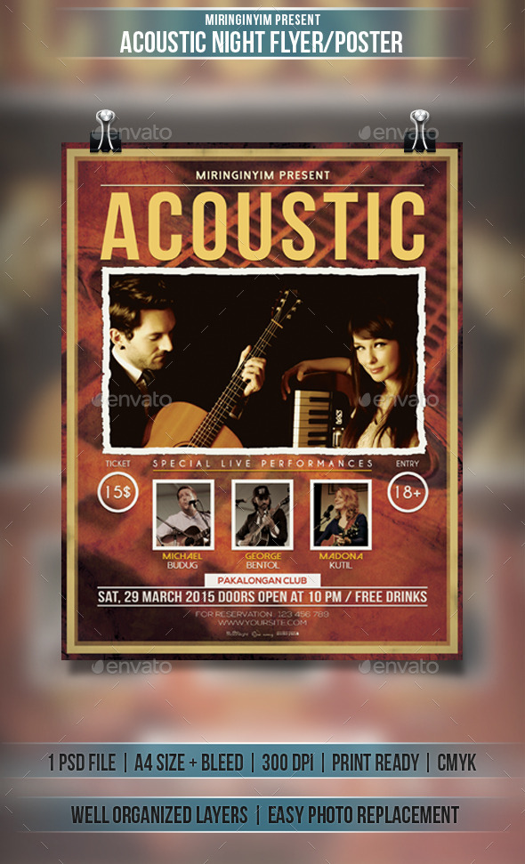 GraphicRiver Acoustic Night Concert Flyer Poster 10933592 GraphicRiver Acoustic Night Concert Flyer Poster 10933592