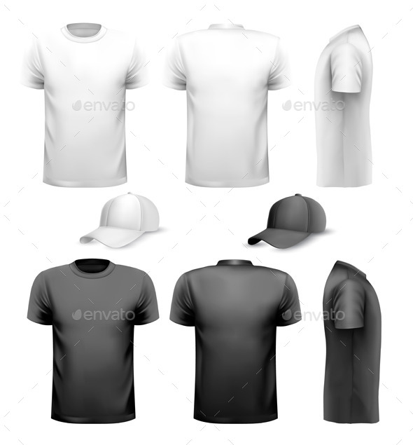 GraphicRiver Black and White Men T-Shirts 10934477 GraphicRiver Black and White Men T-Shirts 10934477
