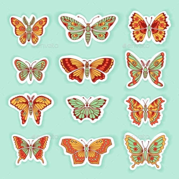 GraphicRiver Set of Decorative Butterflies 10934522 GraphicRiver Set of Decorative Butterflies 10934522