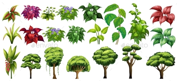 GraphicRiver Trees and Flowers 10935498 GraphicRiver Trees and Flowers 10935498