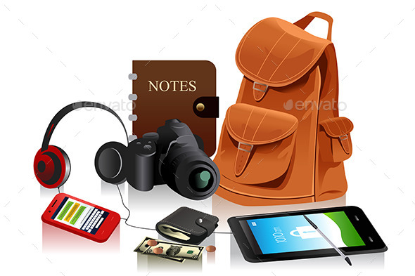 GraphicRiver Bag and Accessories 10935609 GraphicRiver Bag and Accessories 10935609
