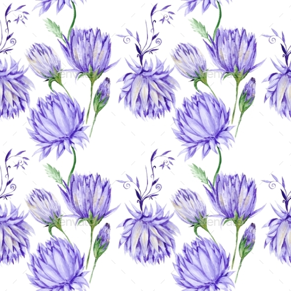 GraphicRiver Creative Watercolor Purple Floral Pattern 10935619 GraphicRiver Creative Watercolor Purple Floral Pattern 10935619