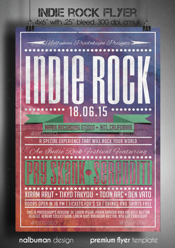GraphicRiver Indie Rock Flyer 10935687 GraphicRiver Indie Rock Flyer 10935687