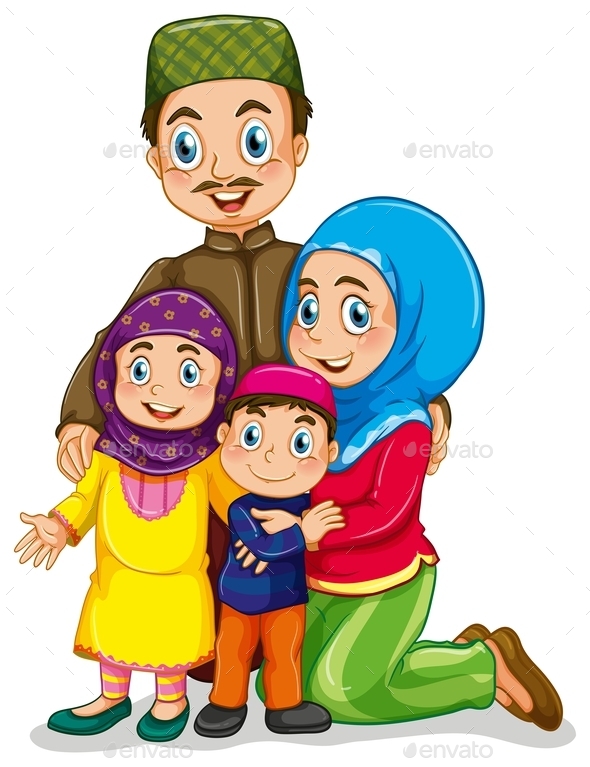 Gambar Kartun Family Muslim