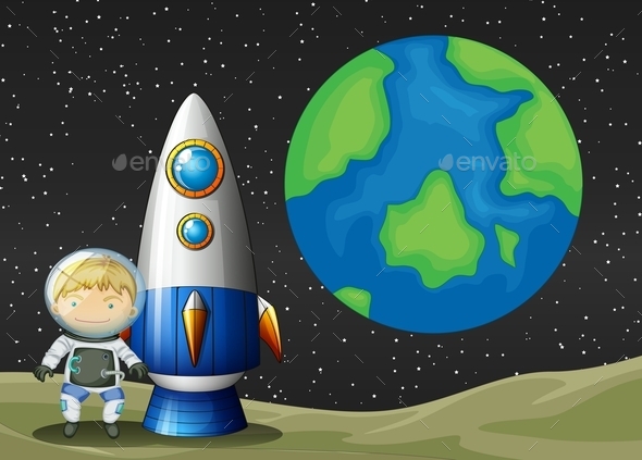 GraphicRiver Space and Astronaunt 10935753 GraphicRiver Space and Astronaunt 10935753