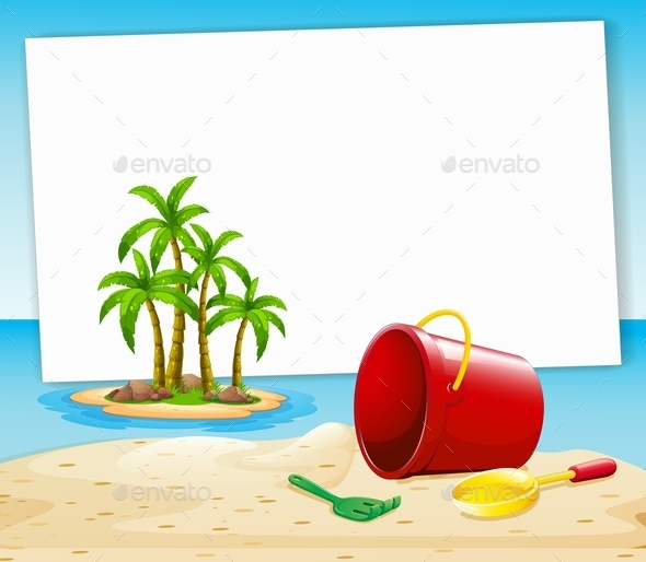GraphicRiver Beach and Sign 10935957 GraphicRiver Beach and Sign 10935957