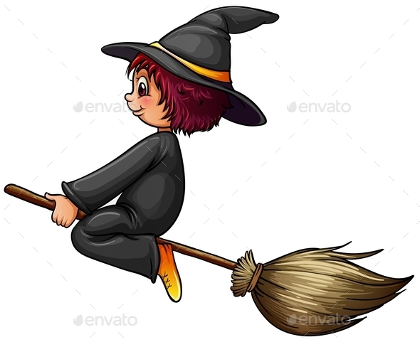 GraphicRiver Witch and Broom 10935991 GraphicRiver Witch and Broom 10935991