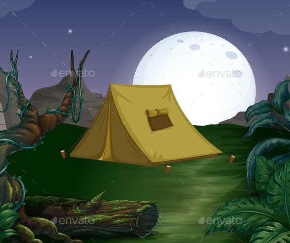GraphicRiver Tent and Fullmoon 10936022 GraphicRiver Tent and Fullmoon 10936022