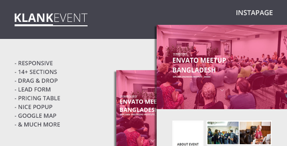 Klank Event - Instapage Event Landing Page