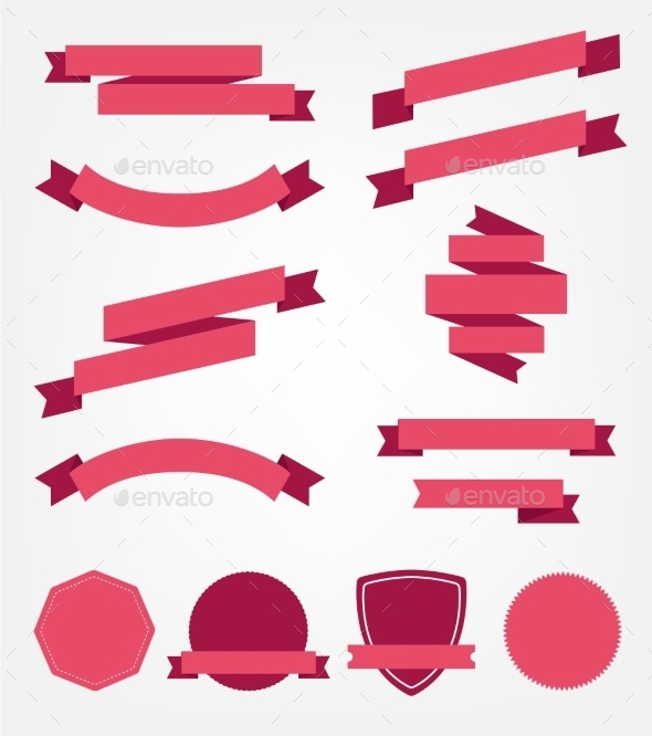 GraphicRiver Set of Empty Retro Ribbons 10936953 GraphicRiver Set of Empty Retro Ribbons 10936953
