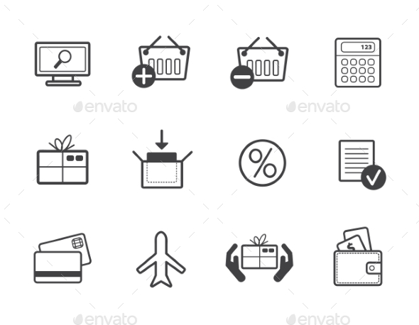 GraphicRiver Set of Shopping Icons 10936960 GraphicRiver Set of Shopping Icons 10936960