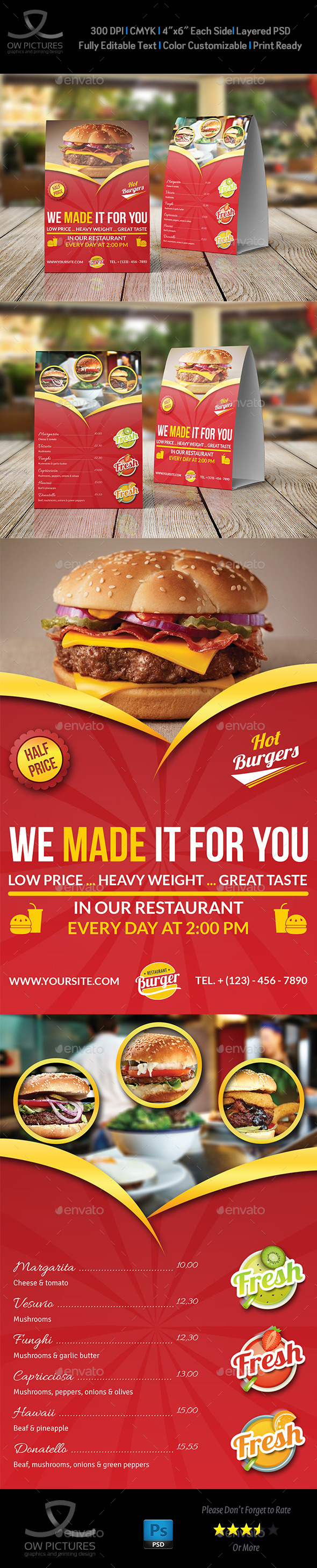 GraphicRiver Restaurant and Cafe Table Tent Template Vol9 10875095 GraphicRiver Restaurant and Cafe Table Tent Template Vol9 10875095
