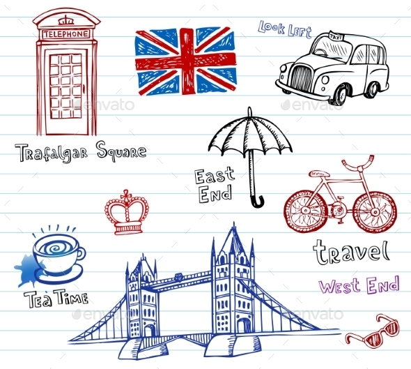 GraphicRiver London Doodles 10938546 GraphicRiver London Doodles 10938546