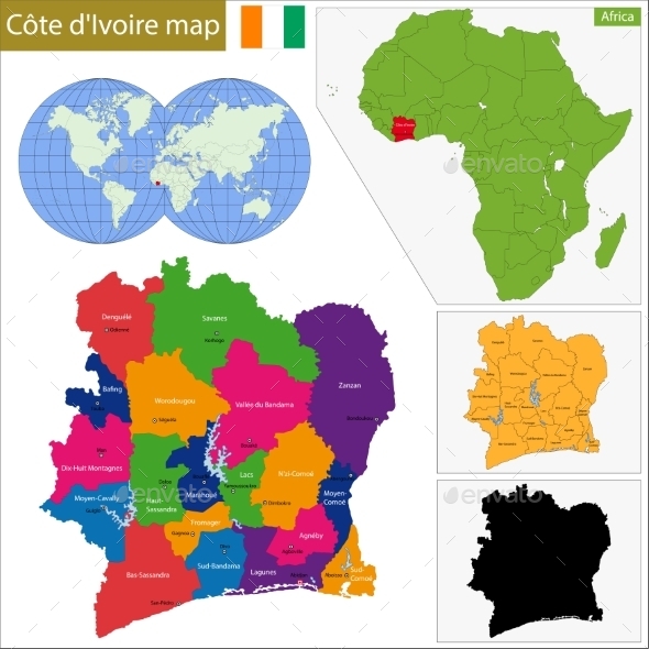 GraphicRiver Ivory Coast Map 10939566 GraphicRiver Ivory Coast Map 10939566
