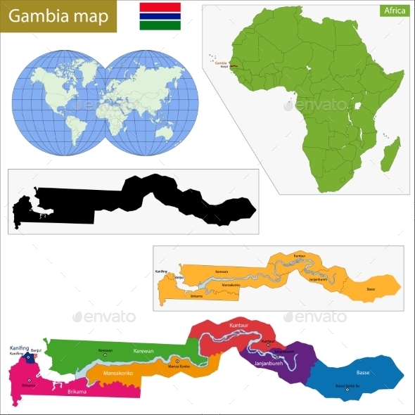 GraphicRiver The Gambia Map 10939571 GraphicRiver The Gambia Map 10939571