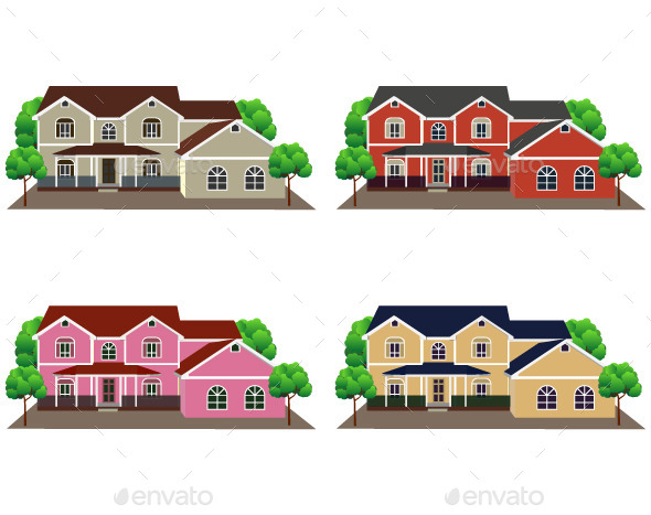 GraphicRiver Front View of Houses 10941115 GraphicRiver Front View of Houses 10941115