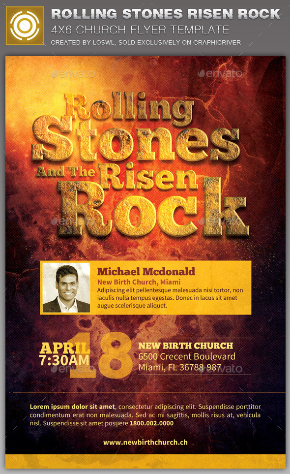 GraphicRiver Rolling Stones Risen Rock Church Flyer Template 10941295 GraphicRiver Rolling Stones Risen Rock Church Flyer Template 10941295