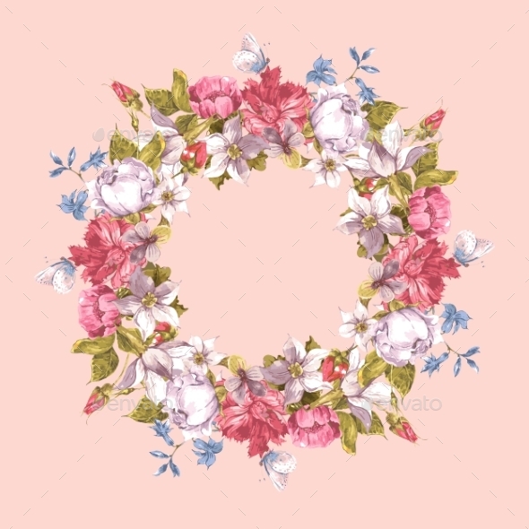 GraphicRiver Invitation Card with Floral Wreath 10941873 GraphicRiver Invitation Card with Floral Wreath 10941873