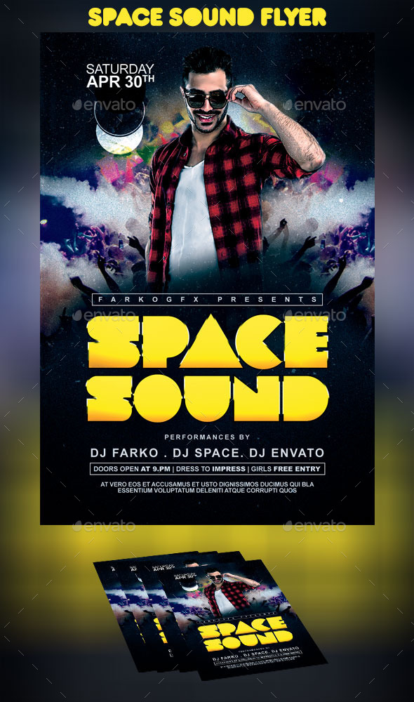 GraphicRiver Space Sound Flyer 10941907 GraphicRiver Space Sound Flyer 10941907