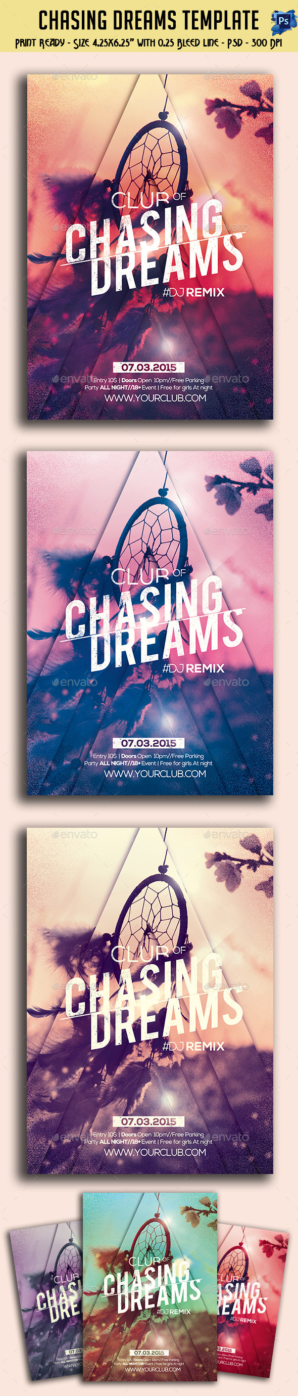GraphicRiver Chasing Dreams Party Flyer 10942515 GraphicRiver Chasing Dreams Party Flyer 10942515