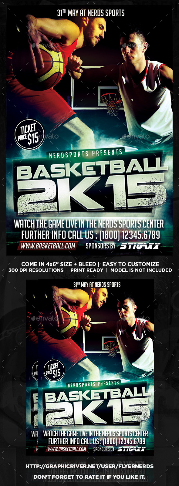 GraphicRiver Basketball 2K15 Sports Flyer 10943046 GraphicRiver Basketball 2K15 Sports Flyer 10943046