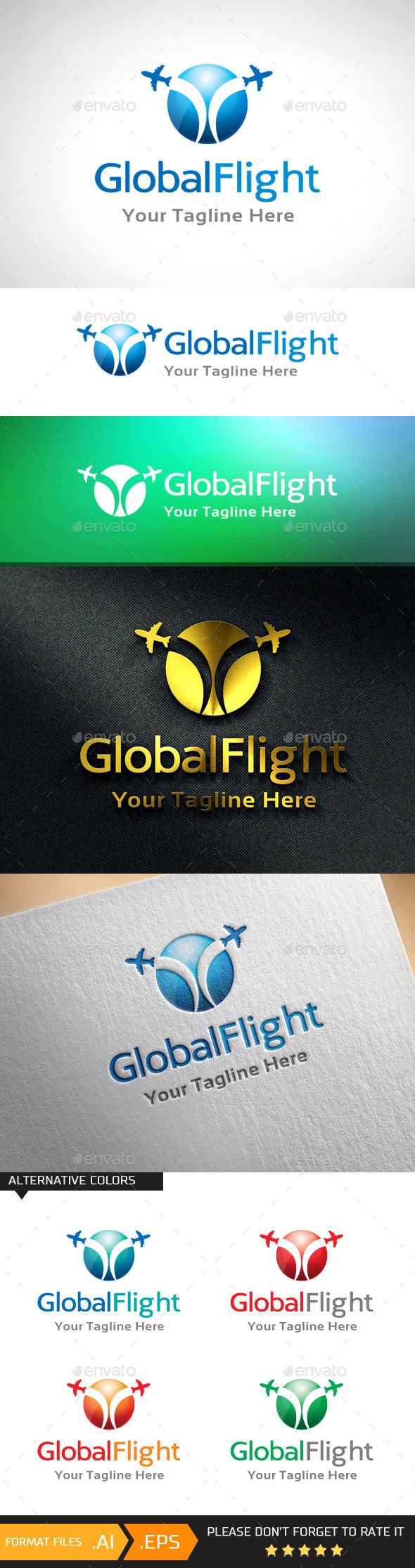 GraphicRiver Global Flight Logo Template 10943079 GraphicRiver Global Flight Logo Template 10943079