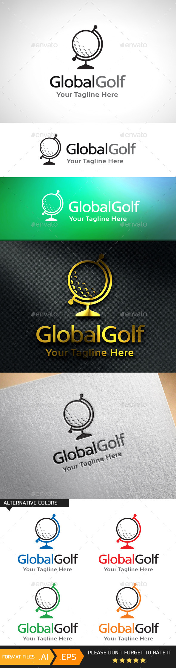 GraphicRiver Global Golf Logo Template 10943088 GraphicRiver Global Golf Logo Template 10943088