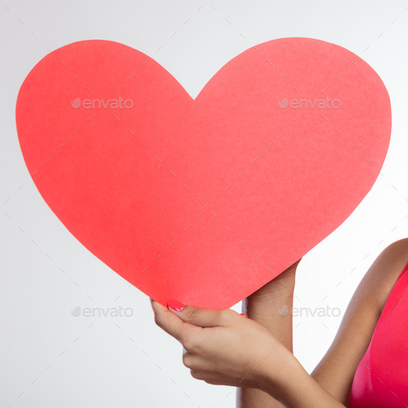 Red heart in female hands (Misc) Photo Download