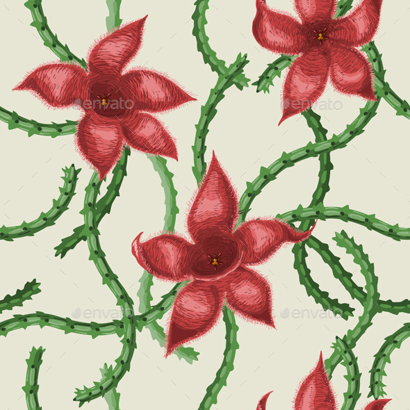 GraphicRiver Stapelia Flowers Pattern 10945417 GraphicRiver Stapelia Flowers Pattern 10945417