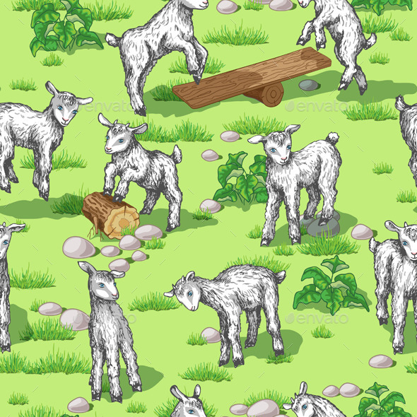GraphicRiver Goats on Lawn 10945508 GraphicRiver Goats on Lawn 10945508