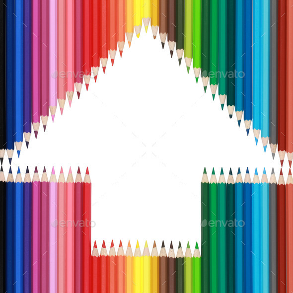 Crayons forming an arrow (Misc) Photo Download