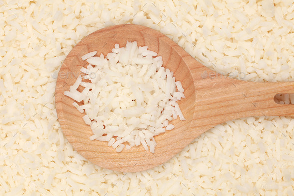 Rice on a wooden spoon (Misc) Photo Download