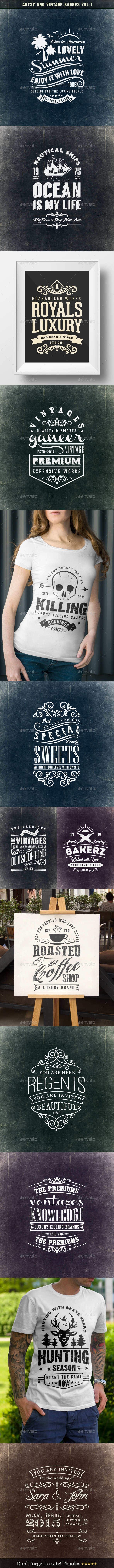 GraphicRiver Artsy and Vintage Badges Vol-I 10945826 GraphicRiver Artsy and Vintage Badges Vol-I 10945826