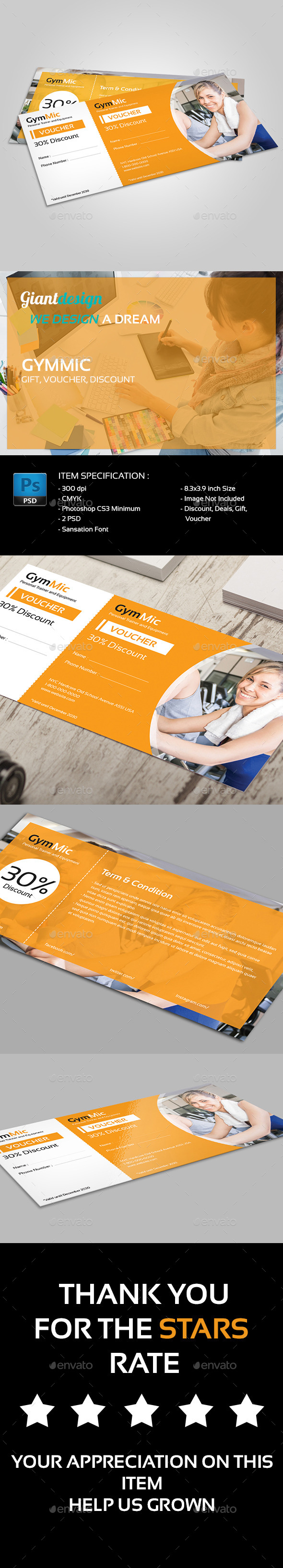 GraphicRiver Gymmic Voucher 10904486 GraphicRiver Gymmic Voucher 10904486
