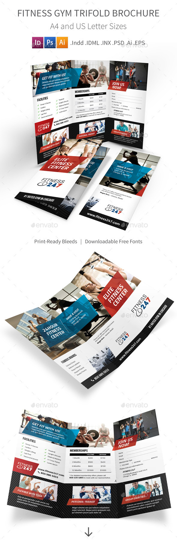GraphicRiver Fitness Gym Trifold Brochure 10947454 GraphicRiver Fitness Gym Trifold Brochure 10947454