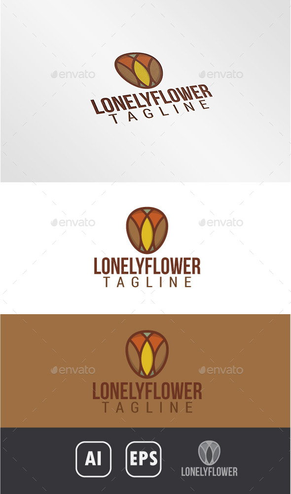 GraphicRiver Lonely Flower Logo 10947755 GraphicRiver Lonely Flower Logo 10947755