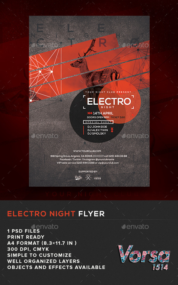 Electro Night Flyer (Clubs & Parties)