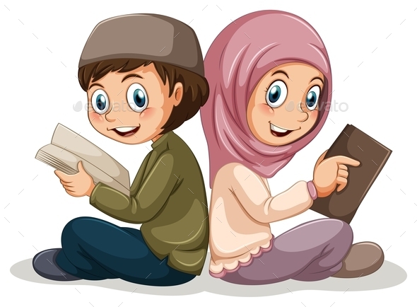 Muslim Boy and Girl (People)