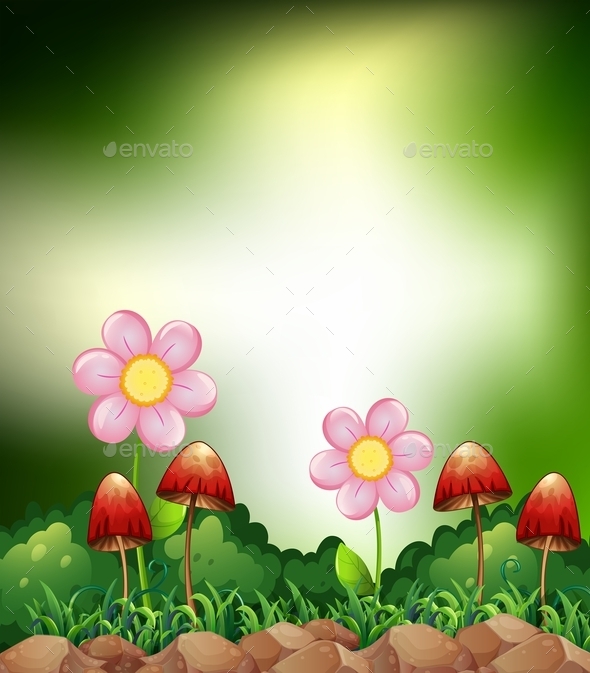 Mushroom and Flowers (Flowers & Plants)