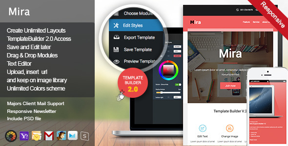 Mira Responsive Email + Template Builder Access