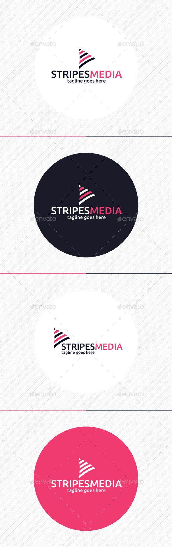 GraphicRiver Stripes Media Logo 10952390 GraphicRiver Stripes Media Logo 10952390