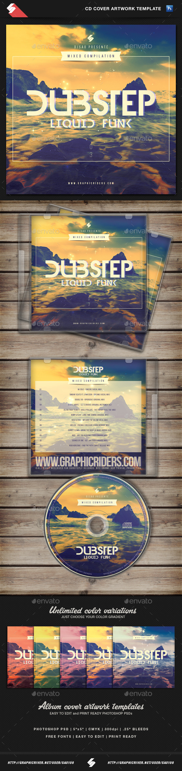 GraphicRiver Dubstep Liquid Funk CD Cover Artwork Template 10953712 GraphicRiver Dubstep Liquid Funk CD Cover Artwork Template 10953712