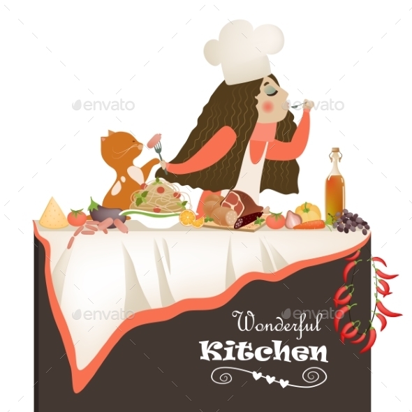 GraphicRiver Woman Cooking in the Kitchen 10954022 GraphicRiver Woman Cooking in the Kitchen 10954022