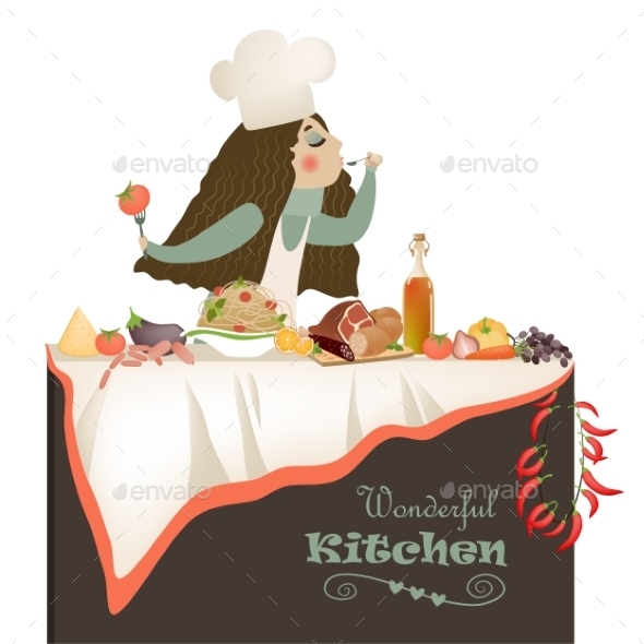 GraphicRiver Woman Cooking in the Kitchen 10954025 GraphicRiver Woman Cooking in the Kitchen 10954025