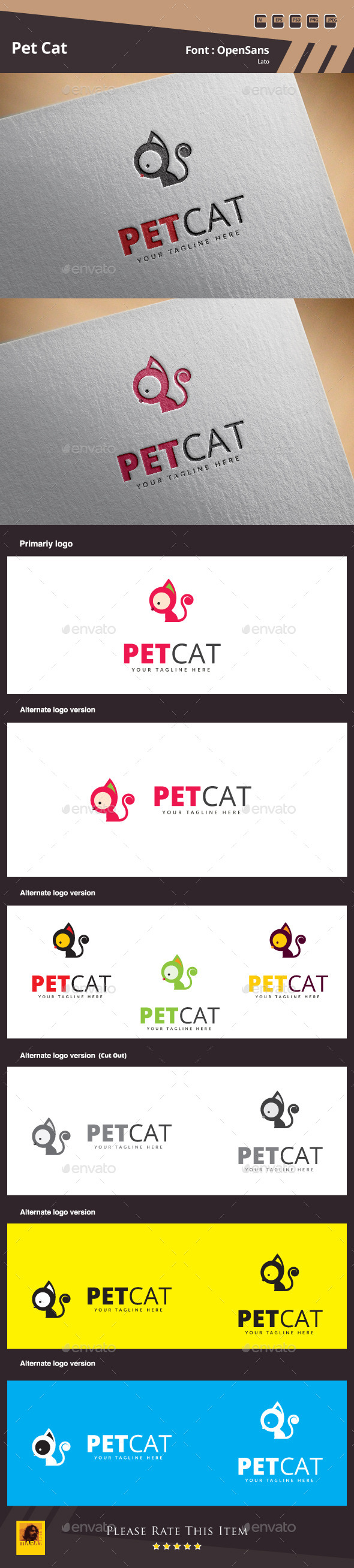 Pet Cat Logo Template