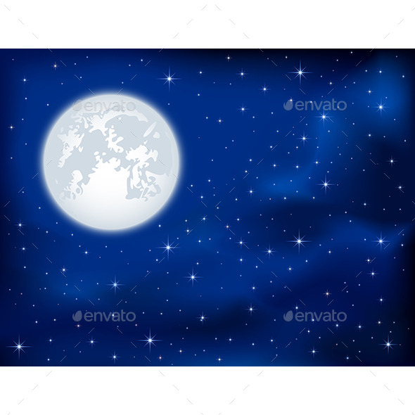 GraphicRiver Night Sky and Moon 10955079 GraphicRiver Night Sky and Moon 10955079