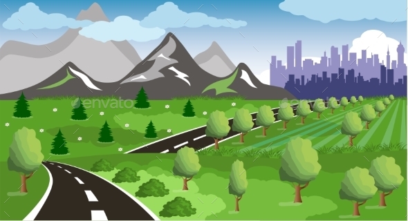 GraphicRiver Road to a City 10955884 GraphicRiver Road to a City 10955884