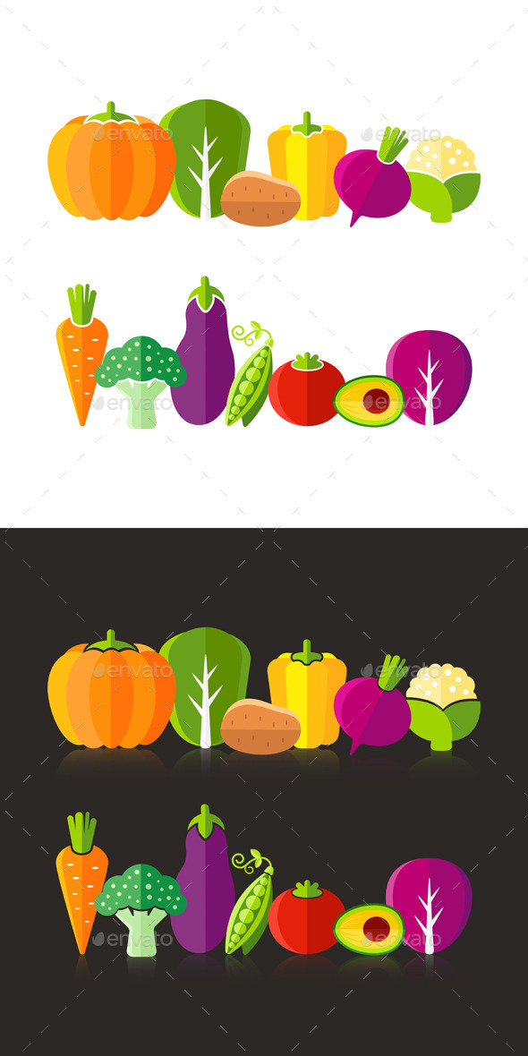 GraphicRiver Organic Farm Vegetables Illustration In Flat Style 10956025 GraphicRiver Organic Farm Vegetables Illustration In Flat Style 10956025