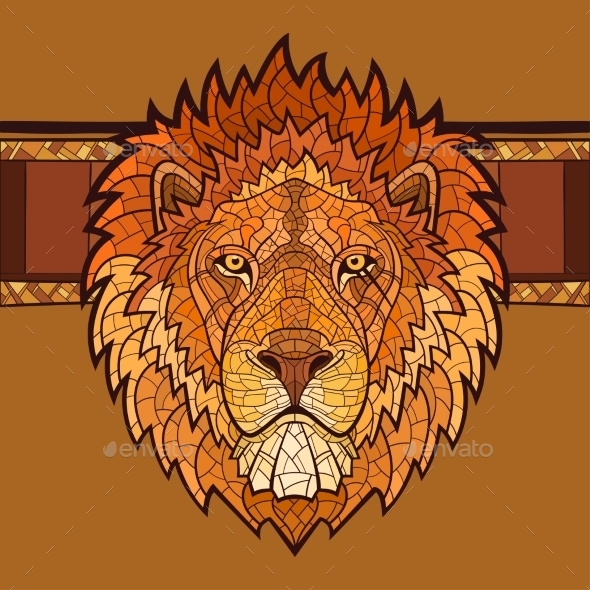 GraphicRiver Lion Head with Ethnic Ornament 10956851 GraphicRiver Lion Head with Ethnic Ornament 10956851
